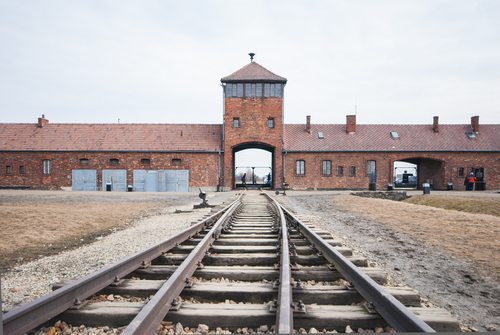 Auschwitz concentration camp. Blame atheism. Really... C'mon!