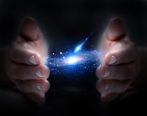 Magic hands made the universe. Duh!