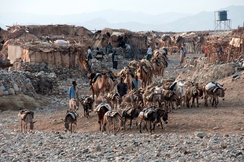 Dallol, Ethiopia abandoned and salty