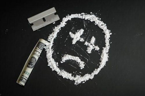 Cocaine withdrawal will give you a frowny face.